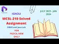 MCSL-210 Solved Assignment July-23/Jan-24 || PGDCA_NEW || IGNOU || Dalaltechnologies