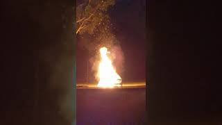 TOSSING A BUTANE GAS CANISTER INTO A BONFIRE (NEARLY HIT BY SHRAPNEL)