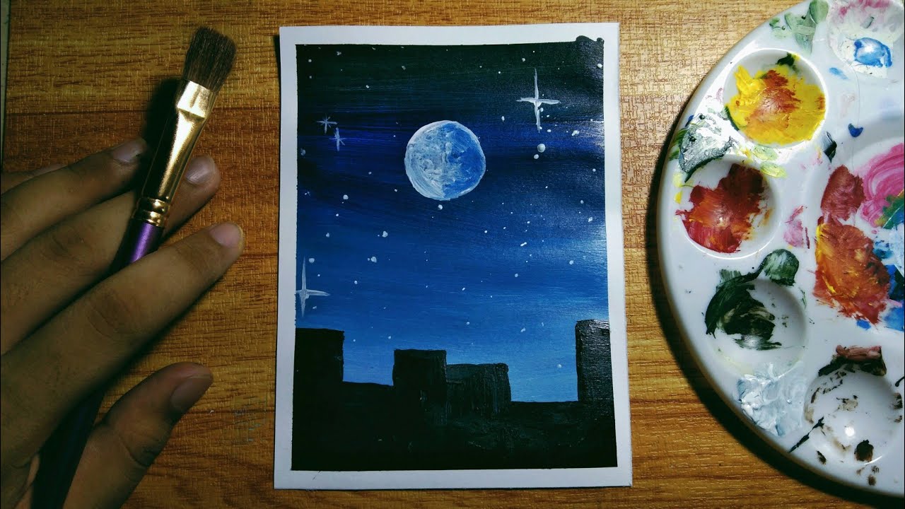 Easy Night Sky Acrylic Painting Tutorial For Beginners Step by Step easy-night-sky-acrylic-painting-tutorial-for-beginners-step-by-step