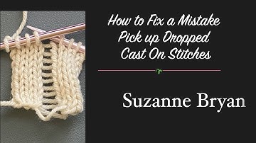 The Secret to Fixing a Dropped Cast On Stitch in Knitting.  Fixing a dropped CO st
