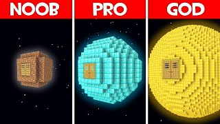 Minecraft Battle: PLANET BASE BUILD CHALLENGE - NOOB vs PRO vs HACKER vs GOD in Minecraft!