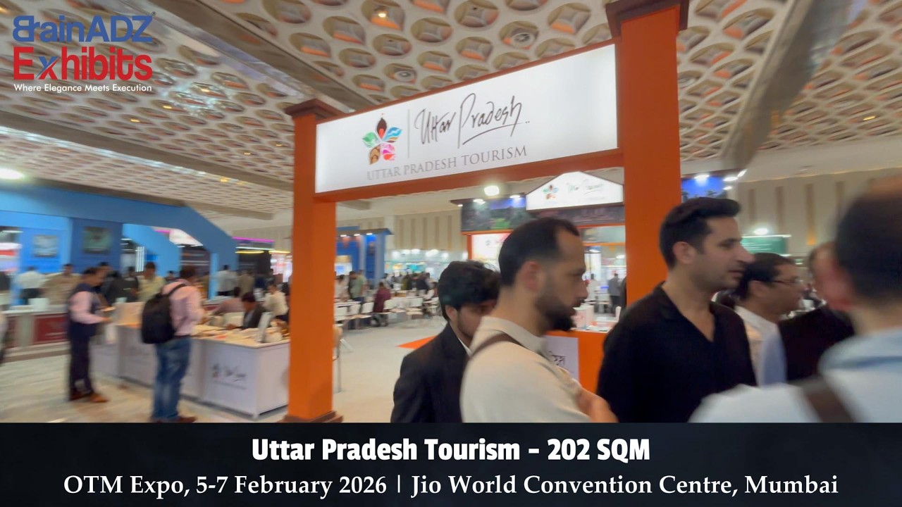 Uttar Pradesh Tourism at OTM 2026 - Designed & Fabricated by BrainADZ Exhibits
