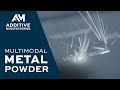 Multimodal powders for metal 3d printing