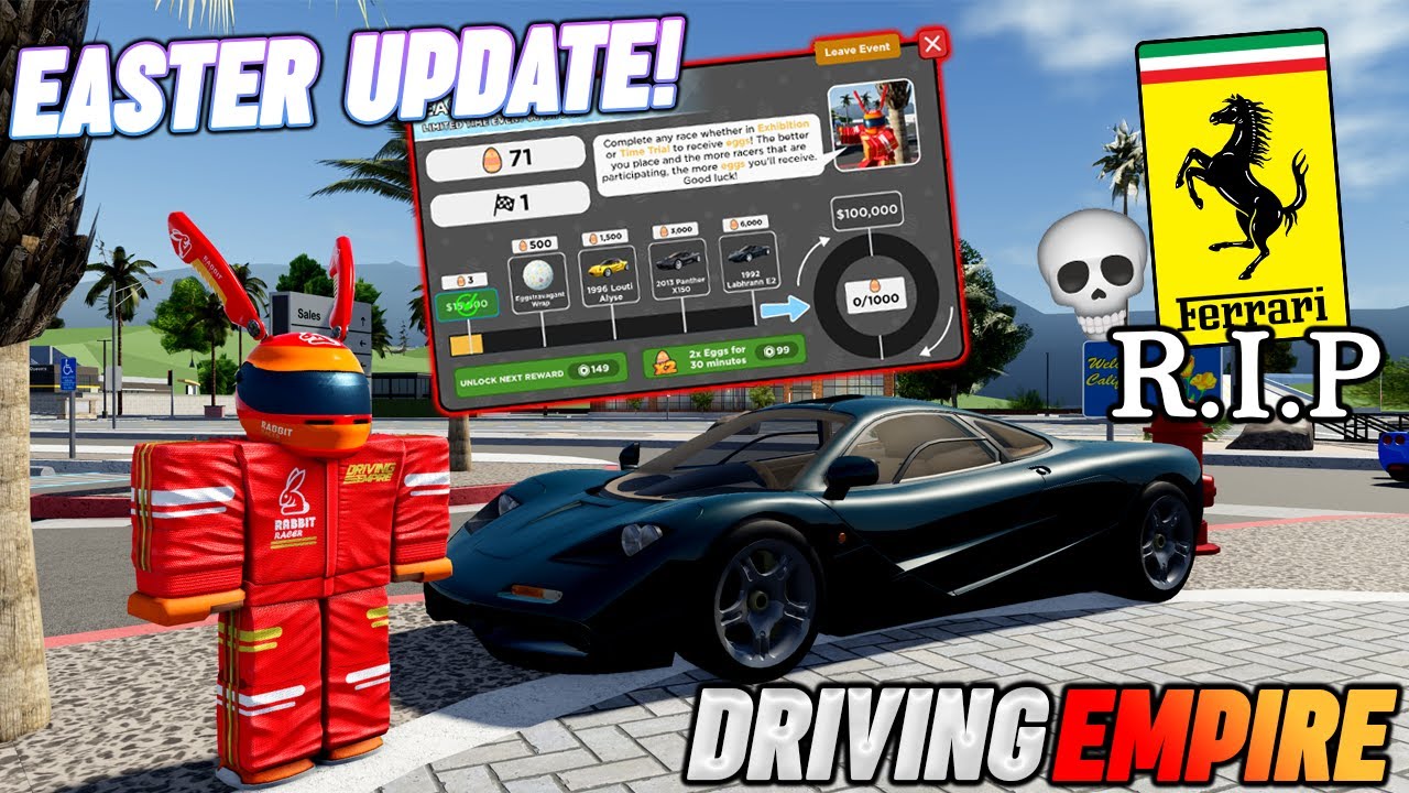 RIP FERRARI 😭 EASTER UPDATE!! (NEW CARS) || ROBLOX - Driving Empire ...