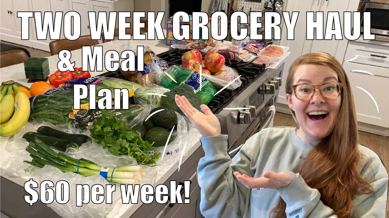 TWO WEEK GROCERY HAUL & MEAL PLAN || $60 per week - YouTube