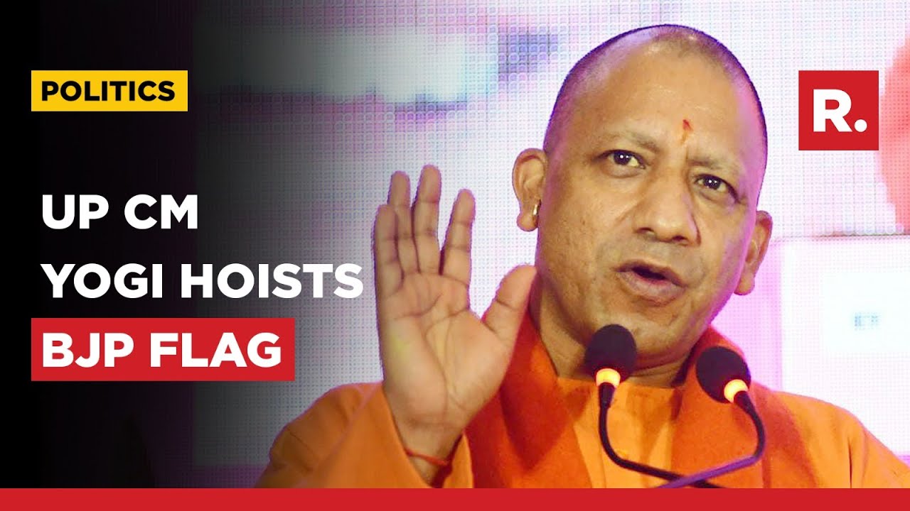 Yogi Adityanath Hoists BJP flag in Lucknow On Party's 44th Foundation ...