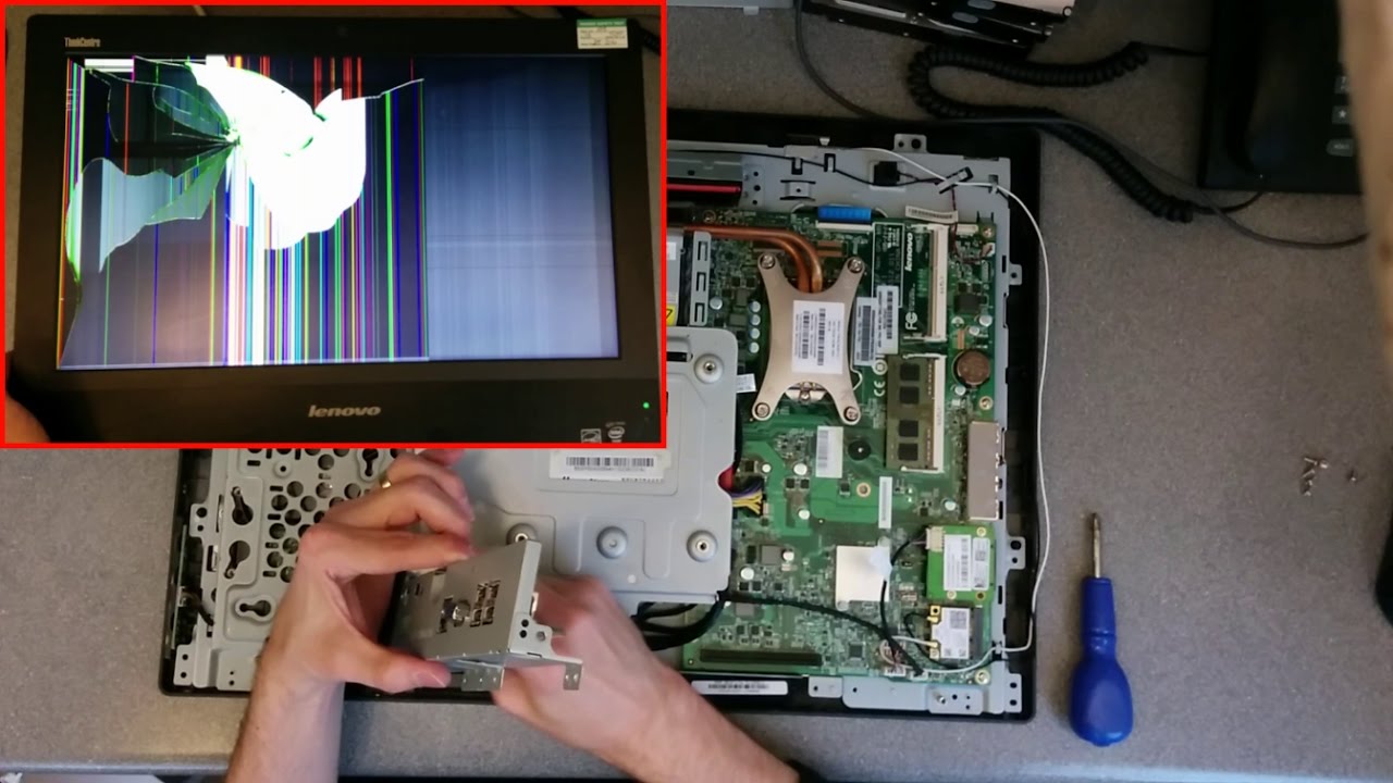 How To Replace The Lcd Panel On A Lenovo Thinkcentre M73z Aio Computer Youtube