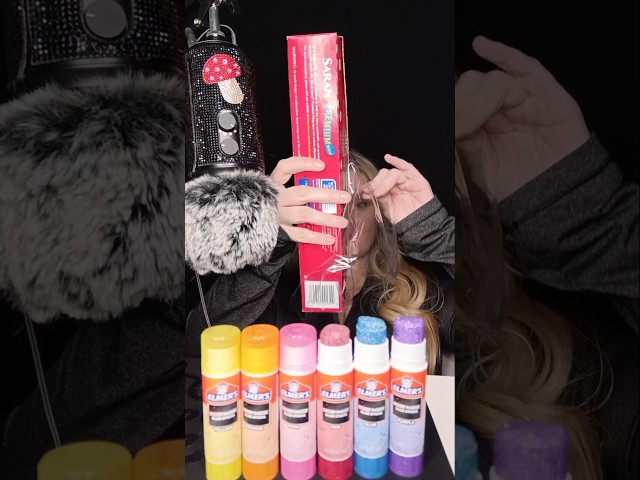 GLUE STICK & SARAN WRAP #ASMR