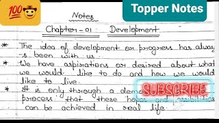 Development Class 10 Economics Chapter 1 Handwritten Notes | CBSE class 10 economics chapter 1 Notes
