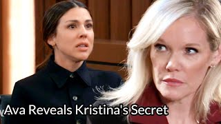 General Hospital Spoilers Ava says 6 words that make Kristina lose everything, Molly takes revenge