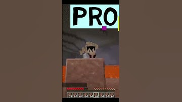 How to cross a lava pool in Minecraft with World smallest noob vs pro vs hacker. #shorts #minecraft