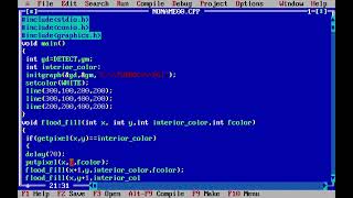 How to write a C program for flood fill algorithm.