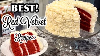 THE BEST Red Velvet Cake Recipe! Moist, Pretty and EASY!!!