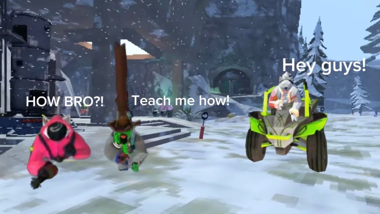 Showing people the moon car in Animal Company