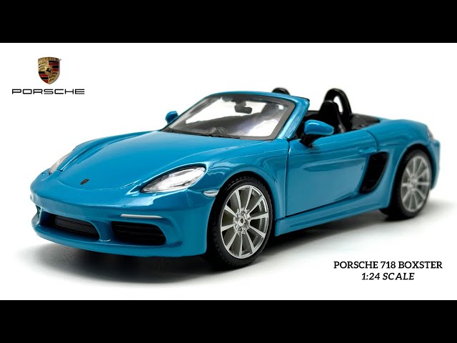 Porsche 718 Boxster Blue 1:24 Scale Model Car | Unboxing - YouTube
