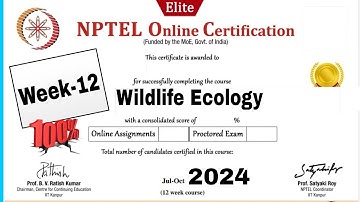 Wildlife Ecology week - 12 Assignment Answers || NPTEL 2024