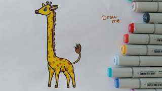 تعليم رسم زرافة للأطفال 🦒😍 | How to draw a Giraffe | Zürafa nasıl çizilir