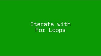 For Loops