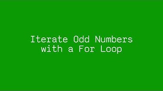 Odd Numbers With a For Loop