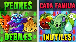 LA PEOR PLANTA de CADA FAMILIA en PvZ 2