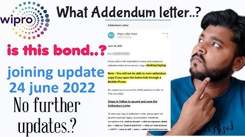 Wipro Addendum letter | 24 June onboarding updates | Wipro no further update by Sachin