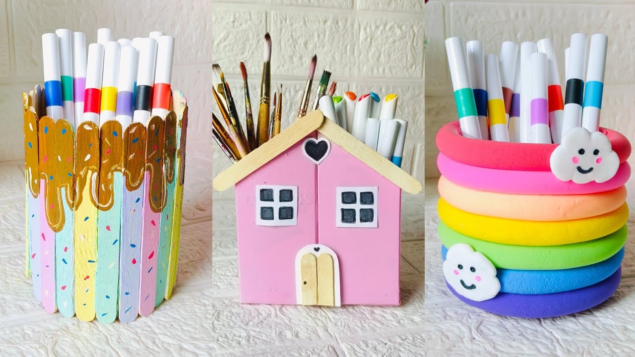 6 потрясающих идей подставок для ручек из отходов #bestoutofwaste #penholder #deskorganizer #easy...