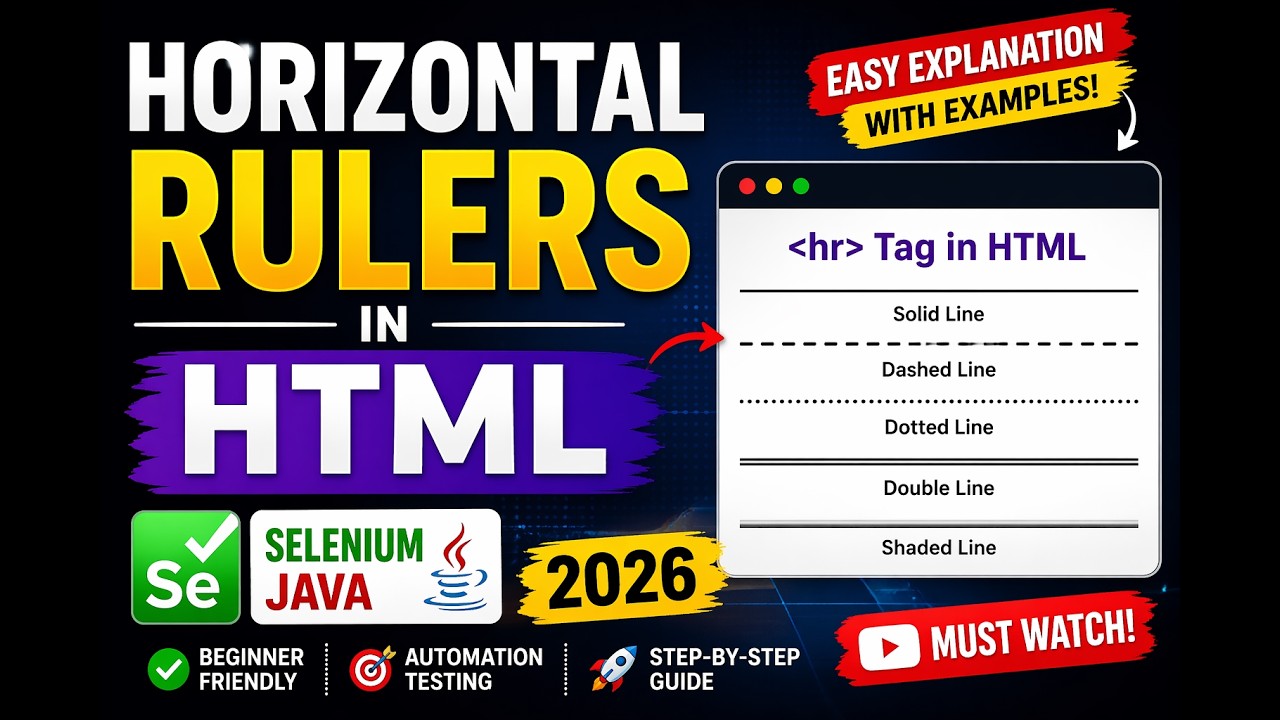 32. Horizontal Rulers in HTML (Selenium Java 2026) - YouTube