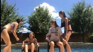 If you get the question wrong you fall backwards in the pool! (EXTREME!)