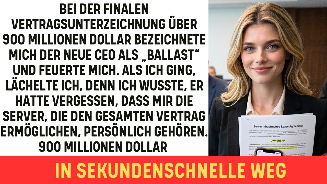 Der CEO hat mich bei der Unterzeichnung des 900-Millionen-Dollar-Fusionsvertrags gefeuert – er...