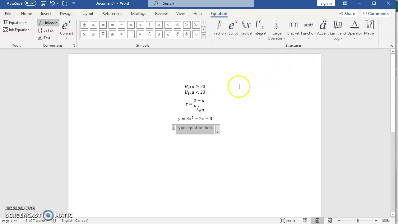 Writing Equations In Ms Office 365 (Word, Excel,...)