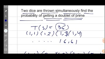 Two dice are thrown simultaneously find the probability of getting a doublet of prime number | Class