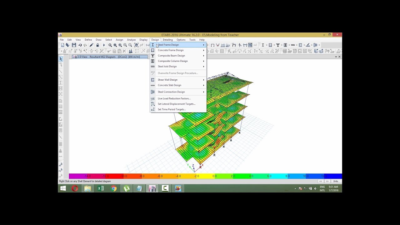 Rcm Building ETABS2016 SAFE2016 RCM ACI BUILDER 4th Floor Building Design 1/2 - YouTube