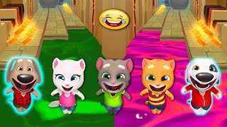 TALKING TOM GOLD RUN - ALL CLASSIC CHARACTER FUSION GREEN APPLE & STRAWBERRY DOWN screenshot 5
