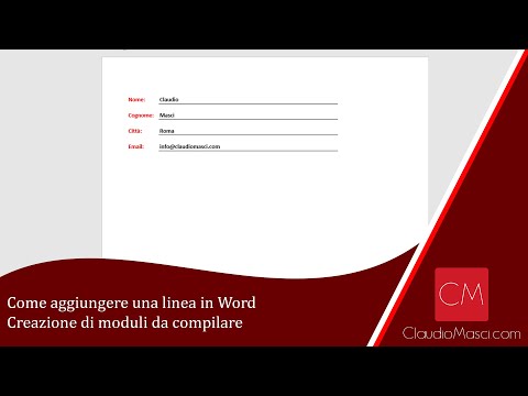 Come aggiungere una linea in Word - Creazione di moduli da compilare