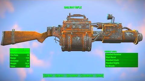 FALLOUT 4 Railway Rifle Showcase w/ Free Roam Gameplay!