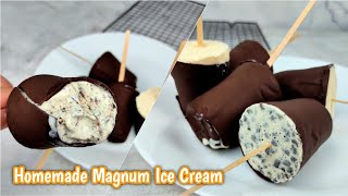 Homemade Magnum Ice Cream - 4 Ingredient Ice Creamdy with Magic Shell - No Mixer No Machine!