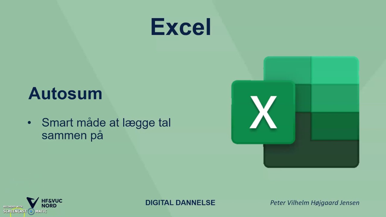 Excel 10 L r At Bruge Autosum YouTube