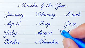 Months of the Year in English Cursive handwriting | Cursive writing practice for beginners