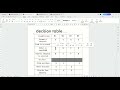 Decision Table (Project System)