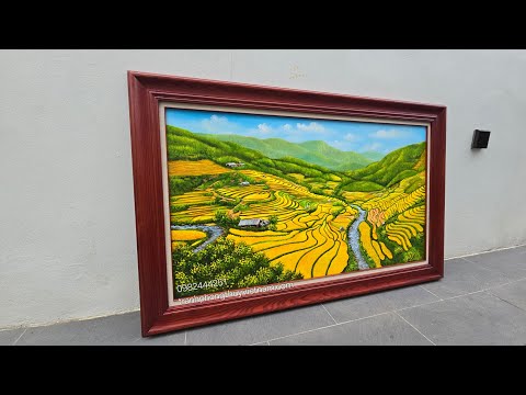 Tranh Phong Cảnh Ruộng Bậc Thang ( Khung Gỗ Bản 10cm) - TRANH PHONG THỦY