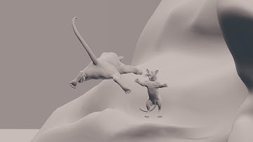 Creatures Animation WIP. Leopard with cub.