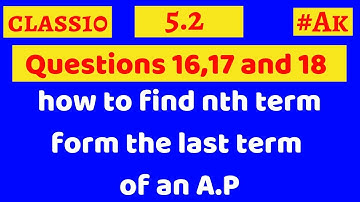 #12 Ex 5.2 class 10 Q16,17,18 Arithmetic Progression By Akstudy 1024