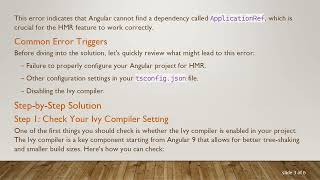 Fixing the Angular 11 HMR Update Error: NullInjectorError: No provider for ApplicationRef