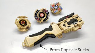 Building Beyblade Launcher Out of Popsicle Sticks - DIY