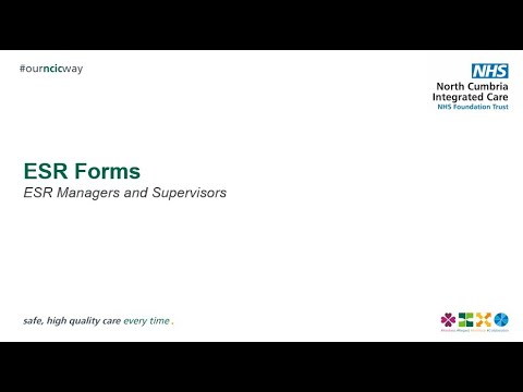 ESR Manager/Supervisor Self Service - HR Forms