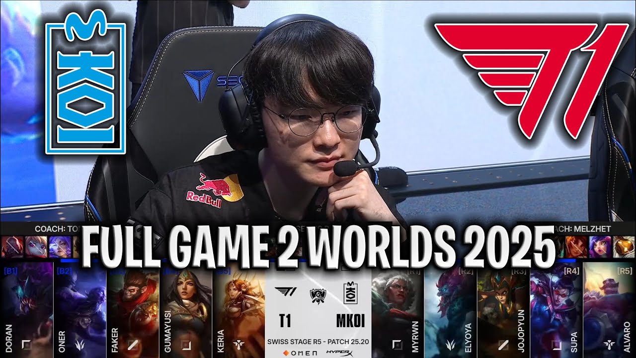 РЕЖИМ FAKER GOD АКТИВИРОВАН! 😱 - MKOI против T1, игра 2, ЧЕМПИОНАТ МИРА 2025, ШВЕЙЦАРСКИЙ ЭТАП, Д...