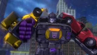 TRANSFORMERS: Devastation - Menasor doing the optic sweep with his lightning sword