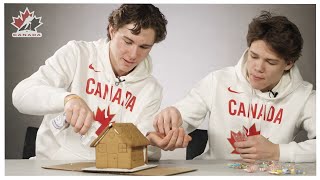 Decorating a gingerbread house with Easton Cowan and Fraser Minten