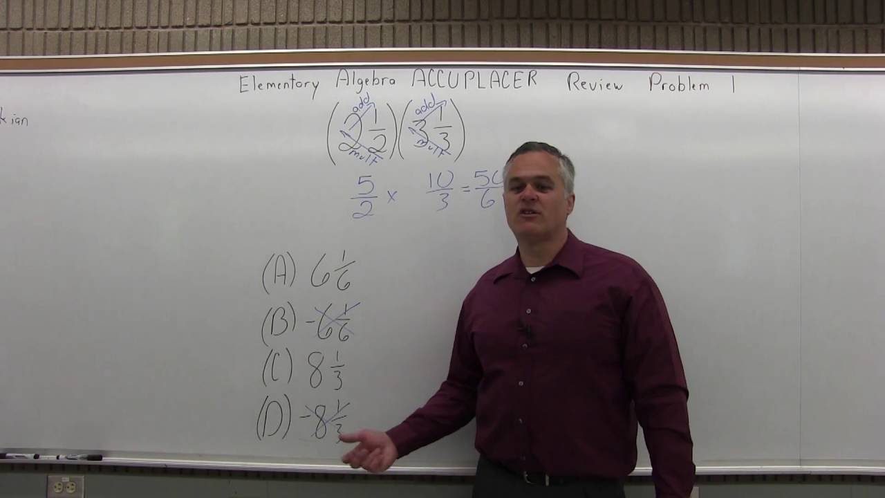 ACCUPLACER Review: Elementary Algebra Problem 1 - Mathematics with Dan Avedikian