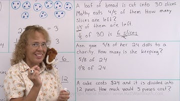 How to find a fractional part of a quantity (using division)